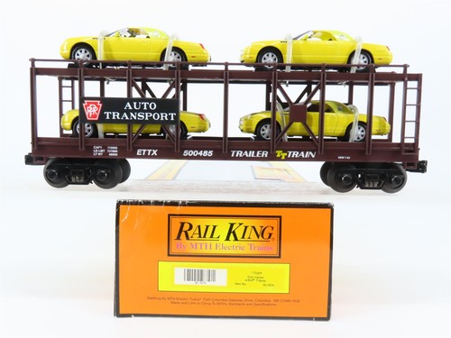 Calibre O27 3 rieles MTH RailKing ETTX / PRR portador automático #500485 con Ertl T-Birds | Zustand: Used