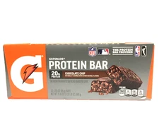 Gatorade Chocolate Chip Whey Protein Bar 20G Protein 12 Count, Exp 12/24/2025
