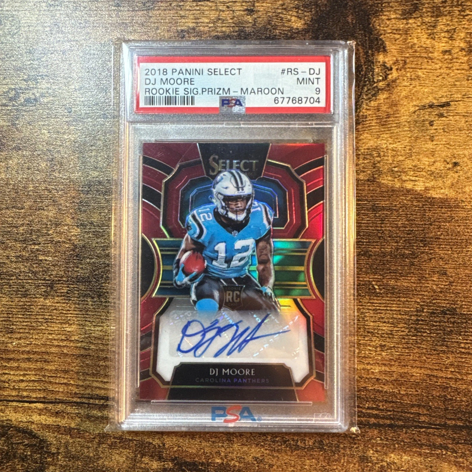 DJ Moore Panini Select Rookie Signature Prizm #RSDJ Maroon