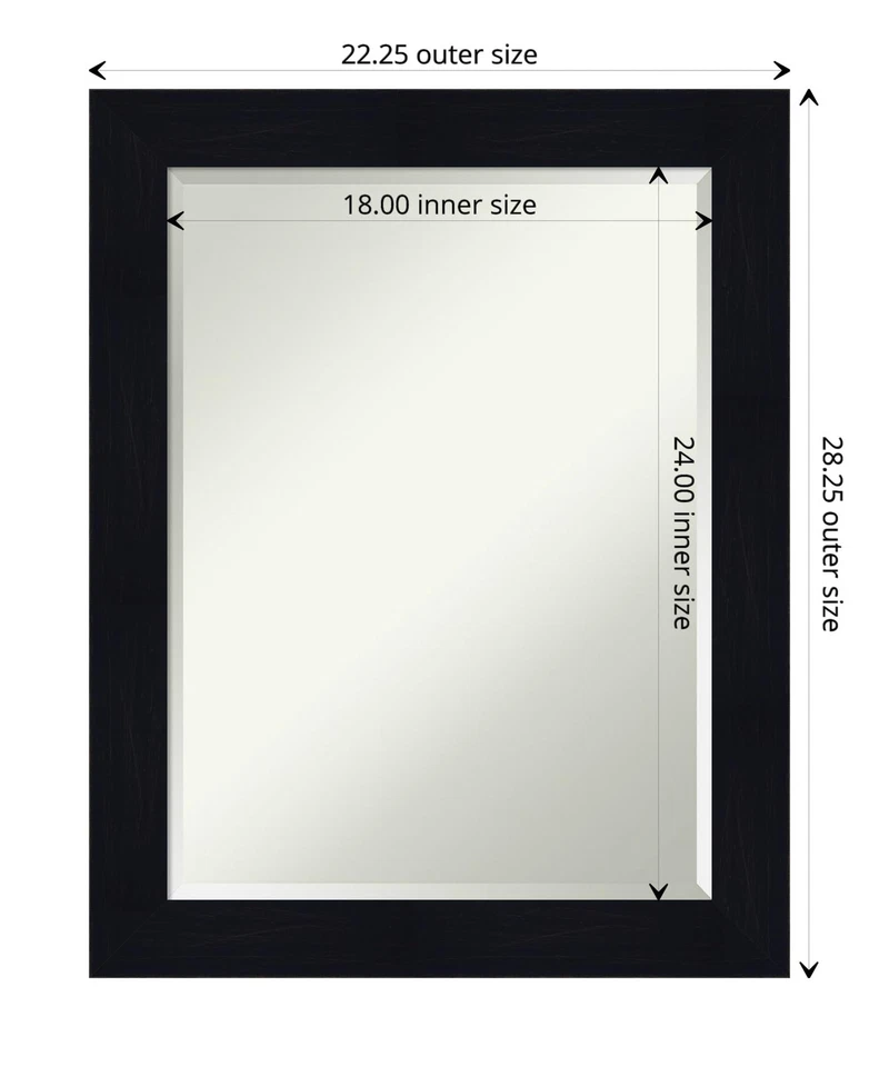 Blue Bathroom Mirror for Over Sink, 28x22 Shiplap Navy Rectangle Vanity Mirro... - Image 4 of 4