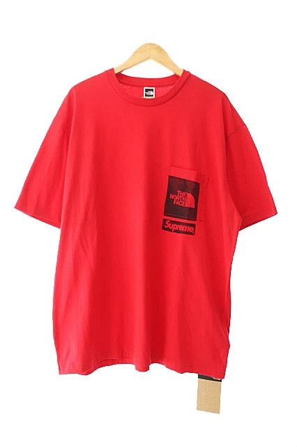 Supreme The North Face 23Ss imprimé poche logo imprimé court ABA01