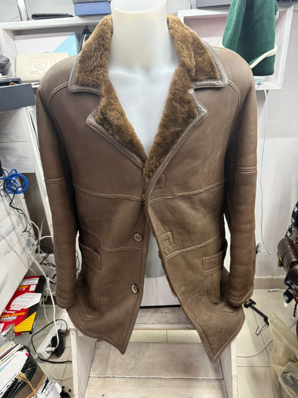 Sheepskin Shearling Men Colour Brown Size 52 Cod. AM564