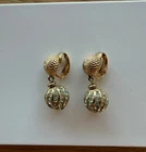 Christian Dior Costume Jewelry Clip On Earrings. 1970 vintage.