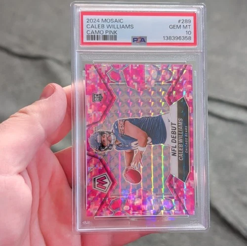 Panini 2024 Mosaic Caleb Williams #289 Camo Pink NFL Debut PSA 10