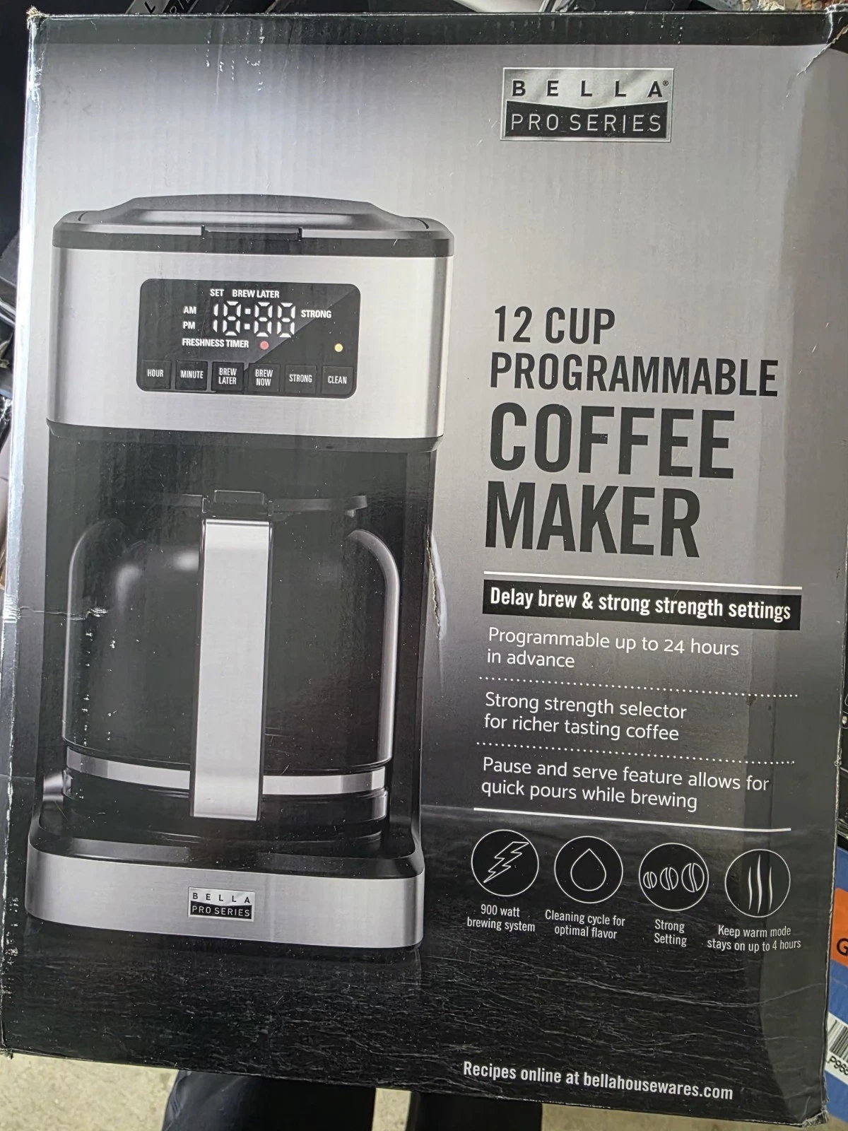 Bella Pro Series 12-Cup Programmable Coffee Maker - Stainless Steel - Open Box
Opens in a new window