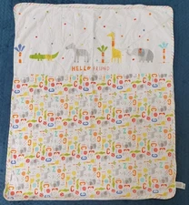 Mothercare Cot Blanket Coverlet Hello Friend alphabet fleece reverse 100x120cm