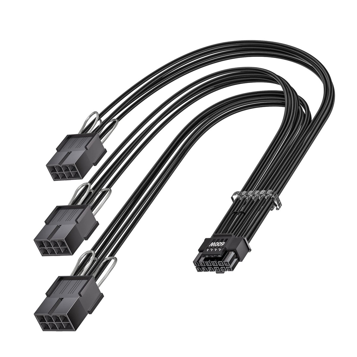 White 16-Pin GPU Cable to 3x 8-Pin PCIe 5.0 Extension for RTX 4080