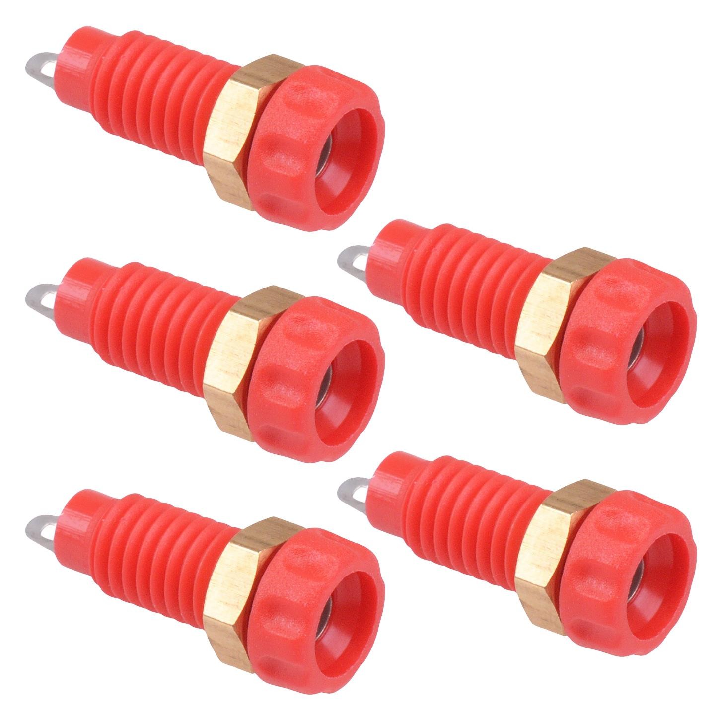 5 x CL1452 Red 4mm Banana Test Socket 10A CLIFF