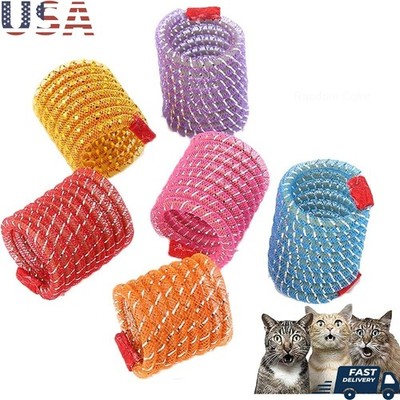 5 Pack Cat Spring Toys Non Toxic Bouncy Colorful Interactive Fun Exercise New