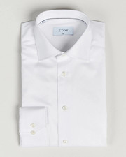 ETON White Slim Fit Dress Shirt 100 Cotton Classic Wrinkle Free Traveller