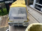 Vintage Tonka Car Carrier Pressed Steel 1970's, yellow 28" long