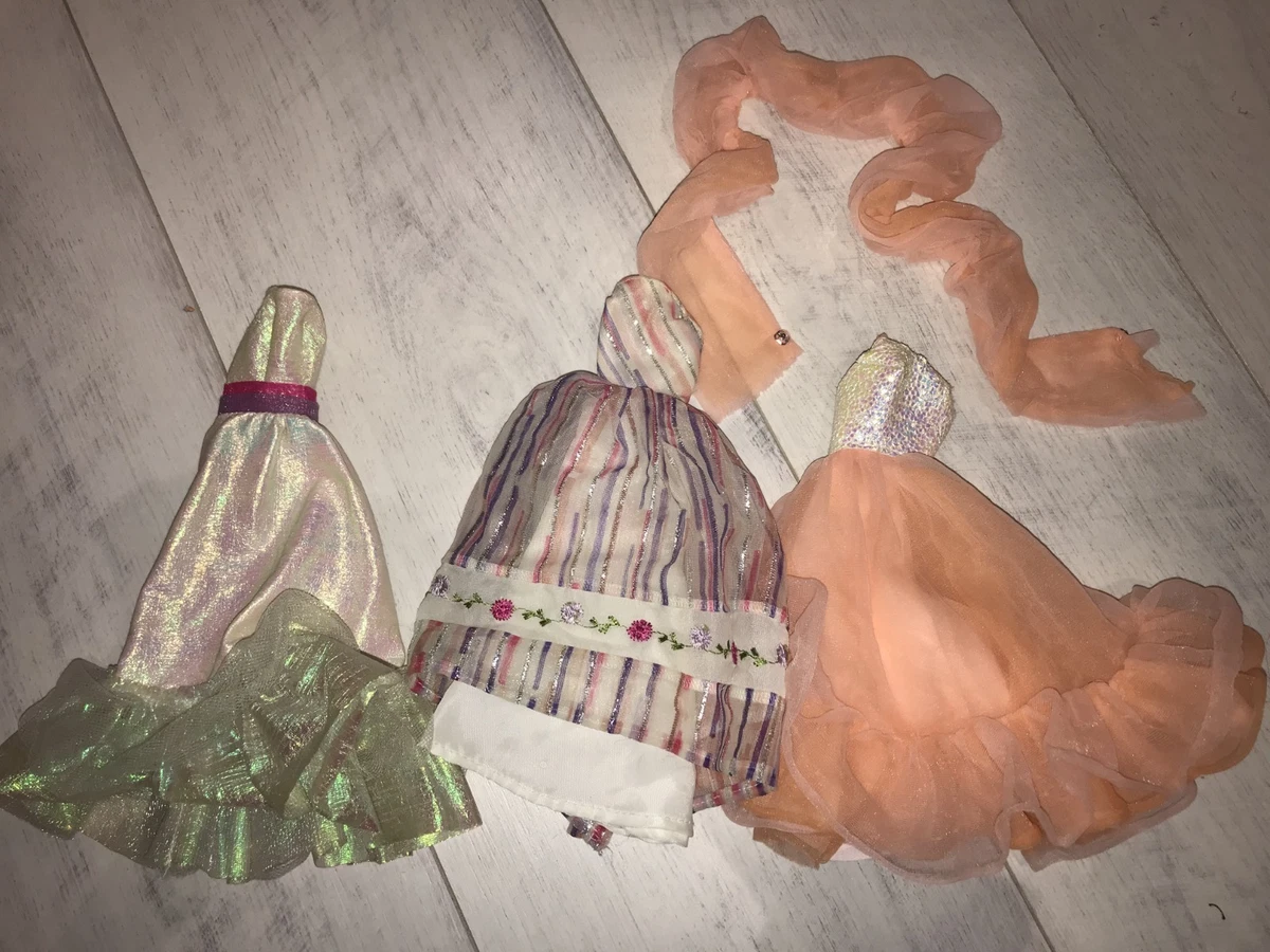 Robe Barbie Vintage Cristal Verte Avec Chaussures - Occasion - Pour Collection
