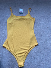 NEW Ladies Strappy Bodysuit Yellow Size XS