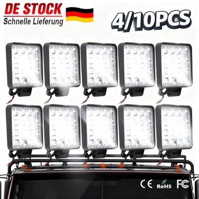 4/10X 48W LED Arbeitsscheinwerfer Offroad Scheinwerfer JEEP Bagger Traktor LKW