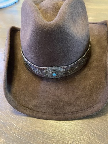Sheplers Brown Bullhide Women's Cowgirl Hat Sz L Brim 3 1/4"