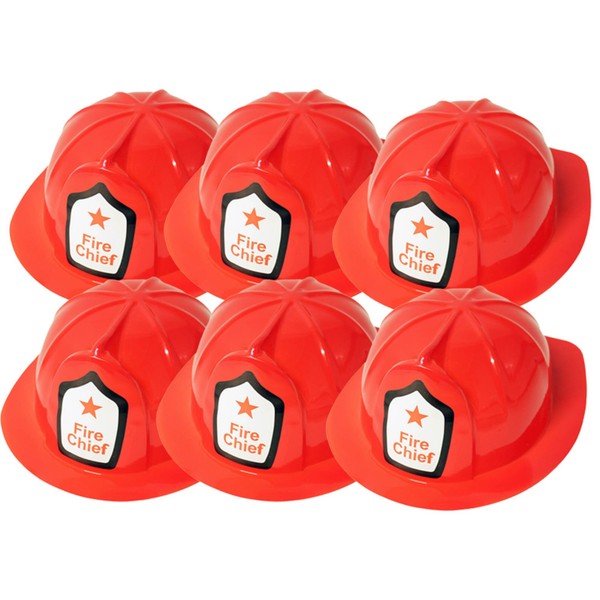 6Er Set Feuerwehrhelm Kinder Fasching, 26Cm, Feuerwehr Kindergeburtstag, Pvc-image