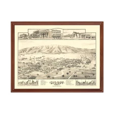 Old Map of Gilroy, CA 1885 - Vintage Gilroy California Art