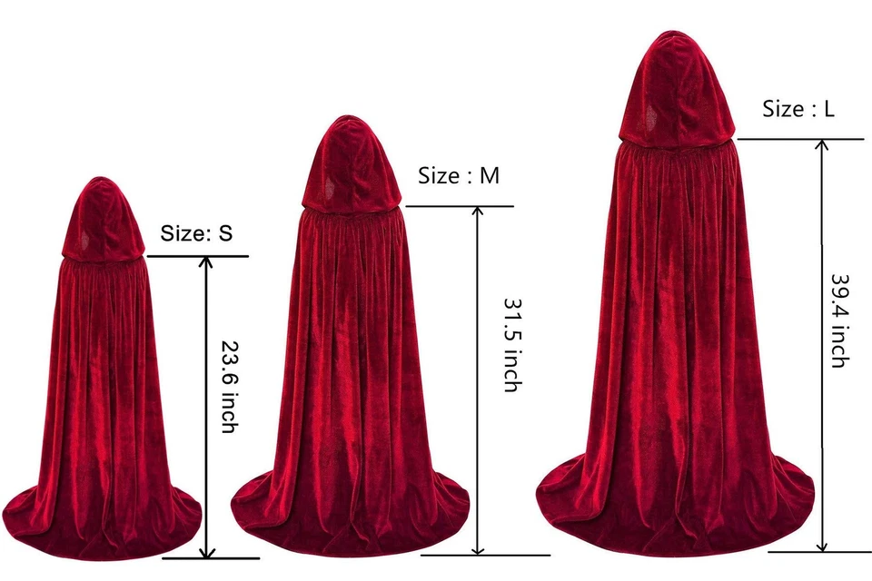 Capa de terciopelo para niños con capucha para disfraces de disfraces de Navidad de Halloween (... Foto 2 de 4