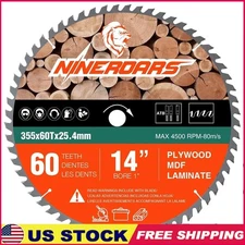 14 Inch 60 Teeth Circular Saw Blade Wood Plastic Composite Cutting Disc New