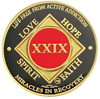 NA 29 Year Gold Color Plated-Medallion, Narcotics Anonymous Coin