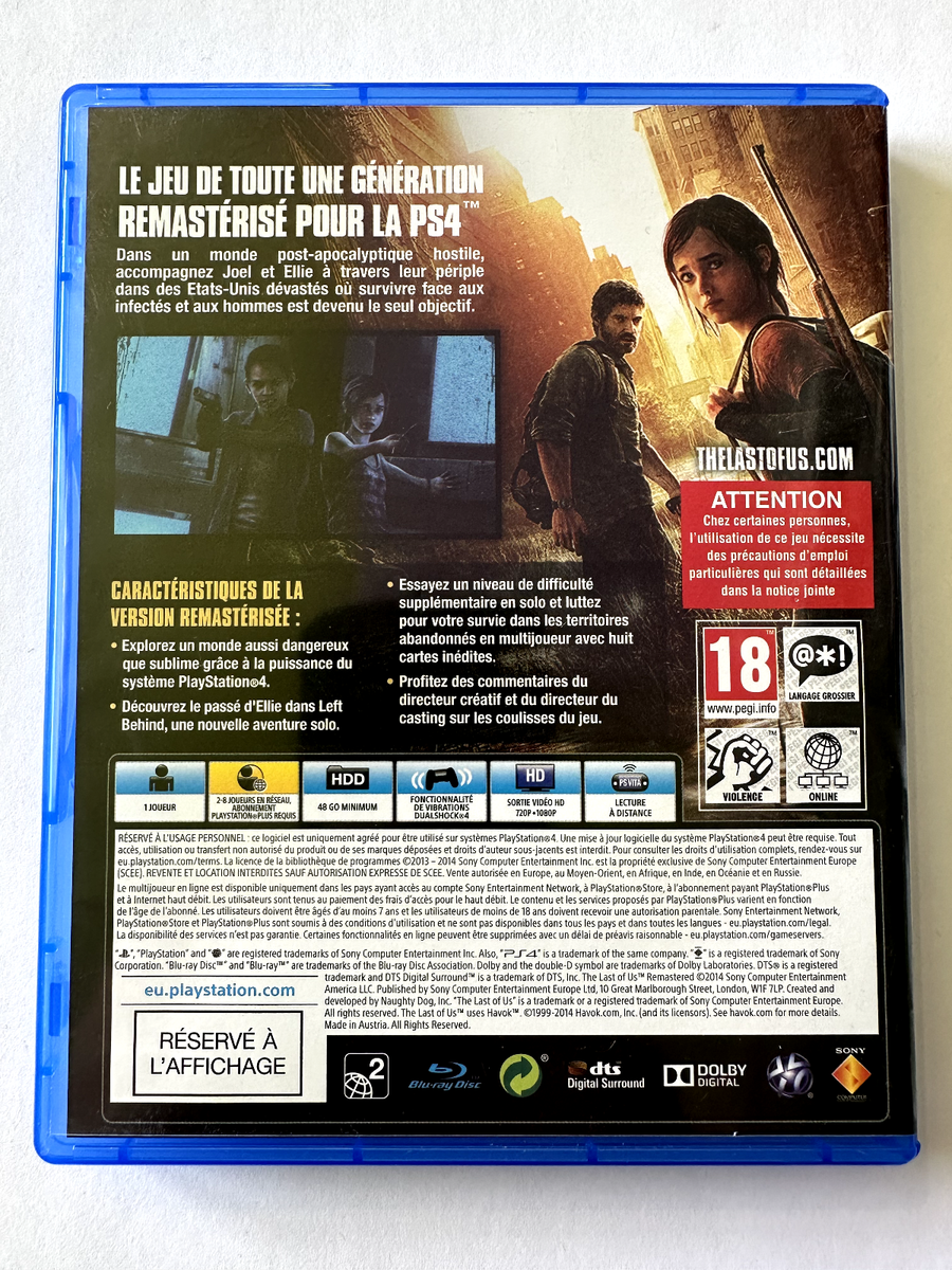 The Last of Us Remastered - PS4 - Version Française | Jeux