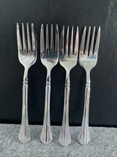 Set Of 4 - Lot Cambridge TRACY Stainless Steel Salad Forks Flatware