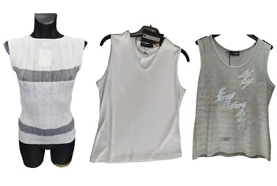 Canotta Top Donna Leggero Grigio Perla Estate Spalla Smanicato Casual Moda Light