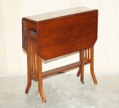ANTIQUE SPILLMAN & CO ST MARTINS LANE LONDON EXTENDING OCCASIONAL GAMES TABLE - Picture 2 of 20
