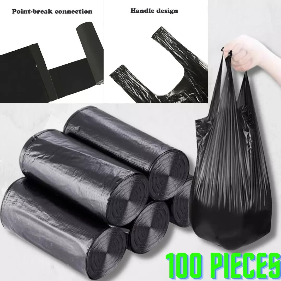 100 PCS 4 Gallon Trash Bags Kitchen Trash Bags Small Garbage Rubbish Bags 5 Roll