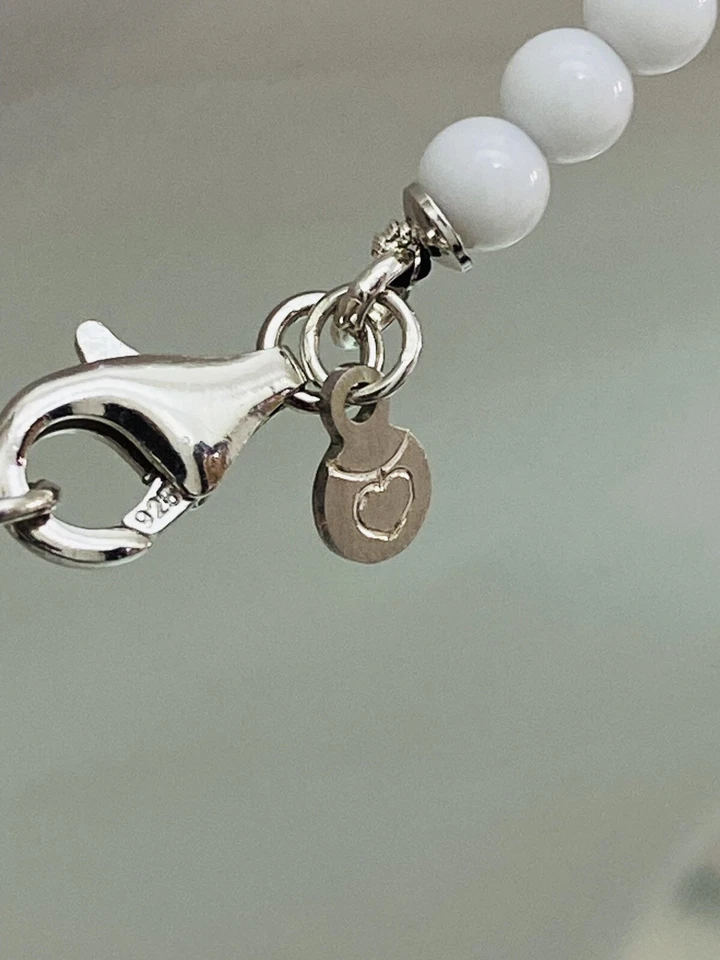 Collana diWa Jewels Choker Onice Rombo inciso laser Agata Bianca Argento 925 - Immagine 4 di 4