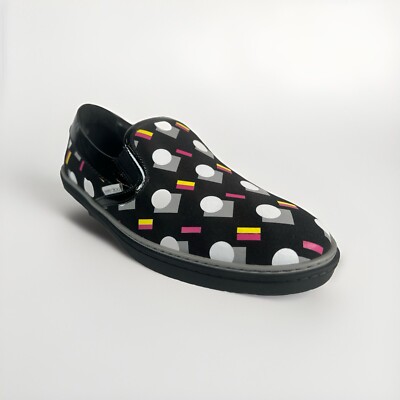 Jimmy Choo Grove Black Mix Leather Slip on Shoes size US 8 