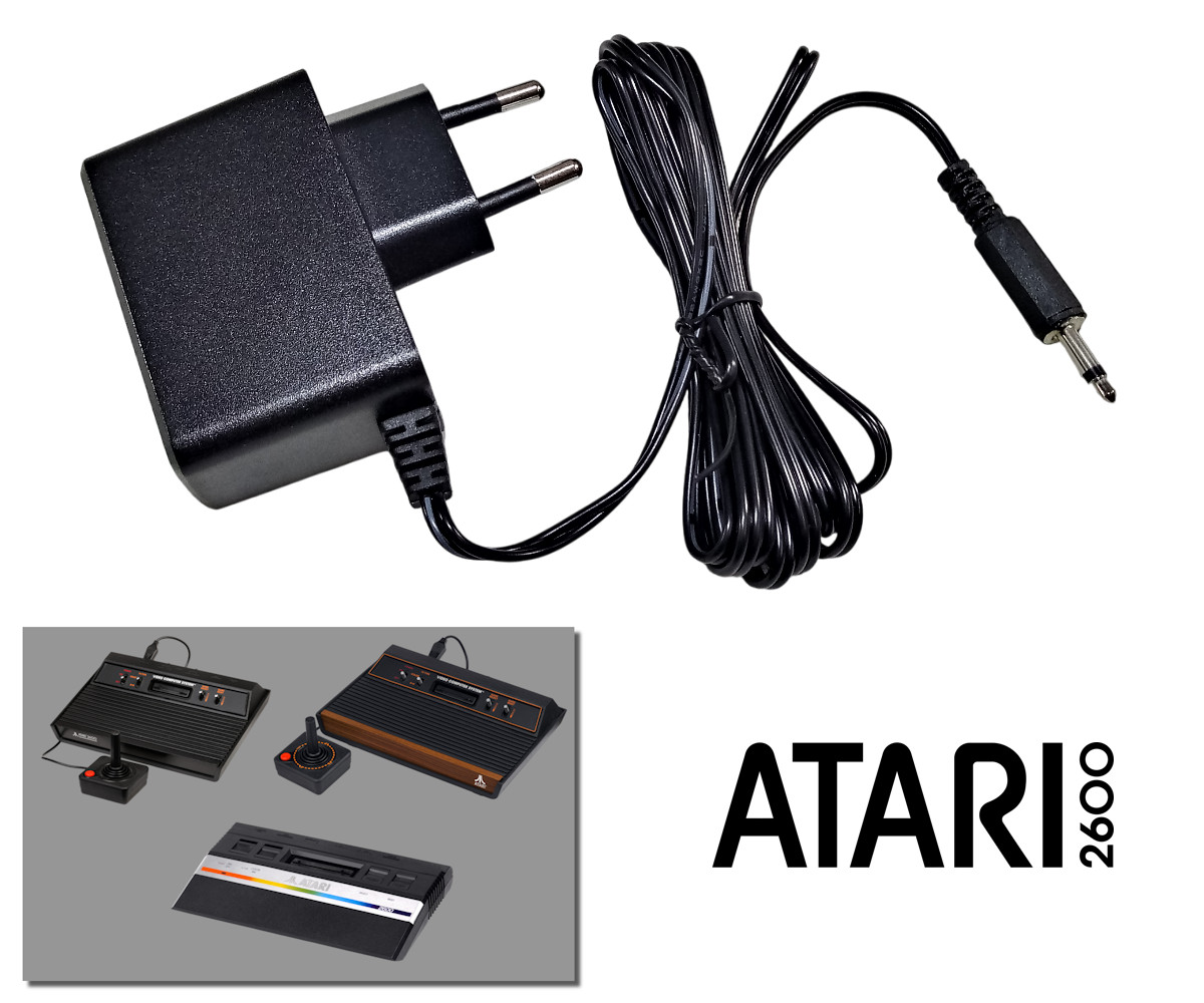 Alimentation pour Atari VCS 2600, S et Jr - Cable de 1,5m - Adaptateur Secteur