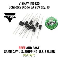 VISHAY 1N5820 Schottky Barrier Diode 3A 20V qty. 10 FREE SHIPPING US SELLER