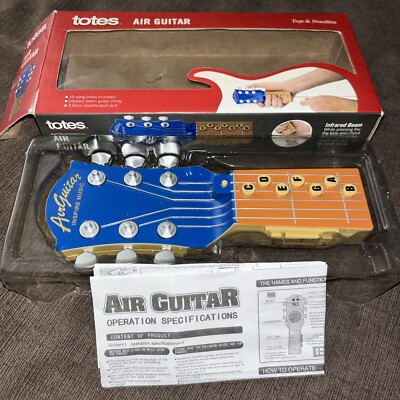 TOTES Air Guitar, blue. 10 Song Index, Infrared Beam Guitar String, 3.5mm Input 