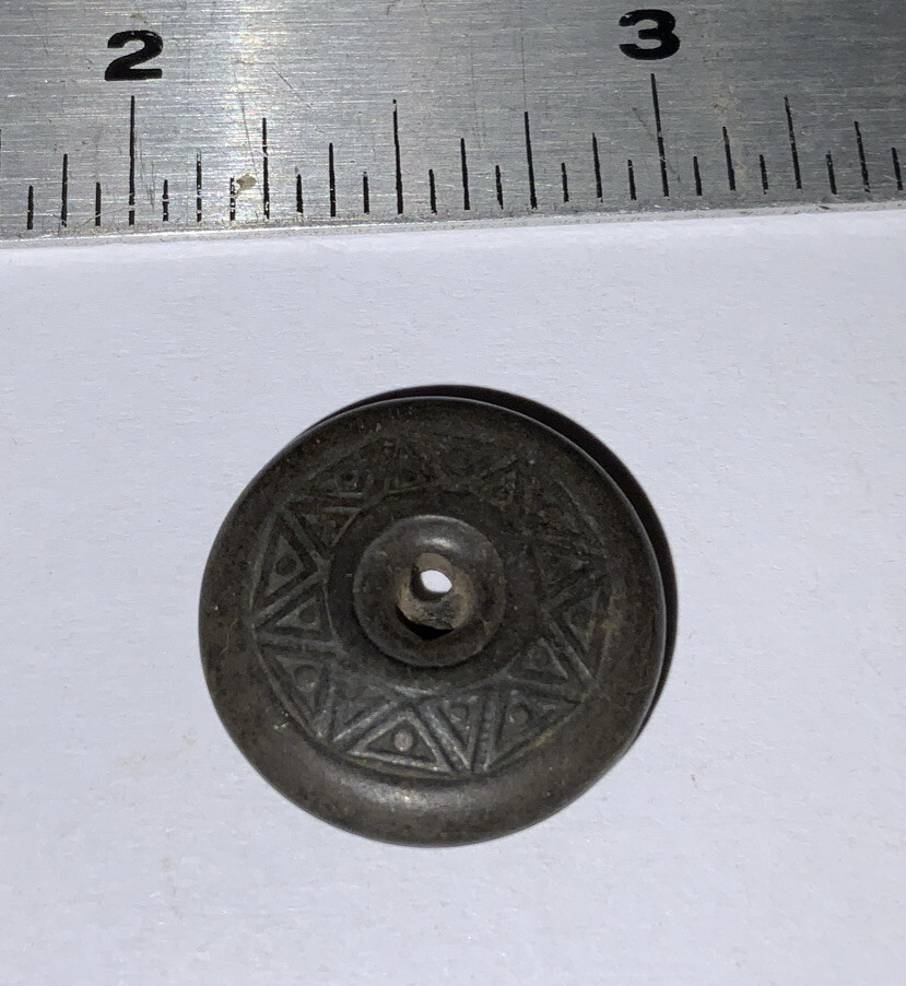 Novelty Rubber Co Backmark Medium Button Old Whistle Hard Rubber