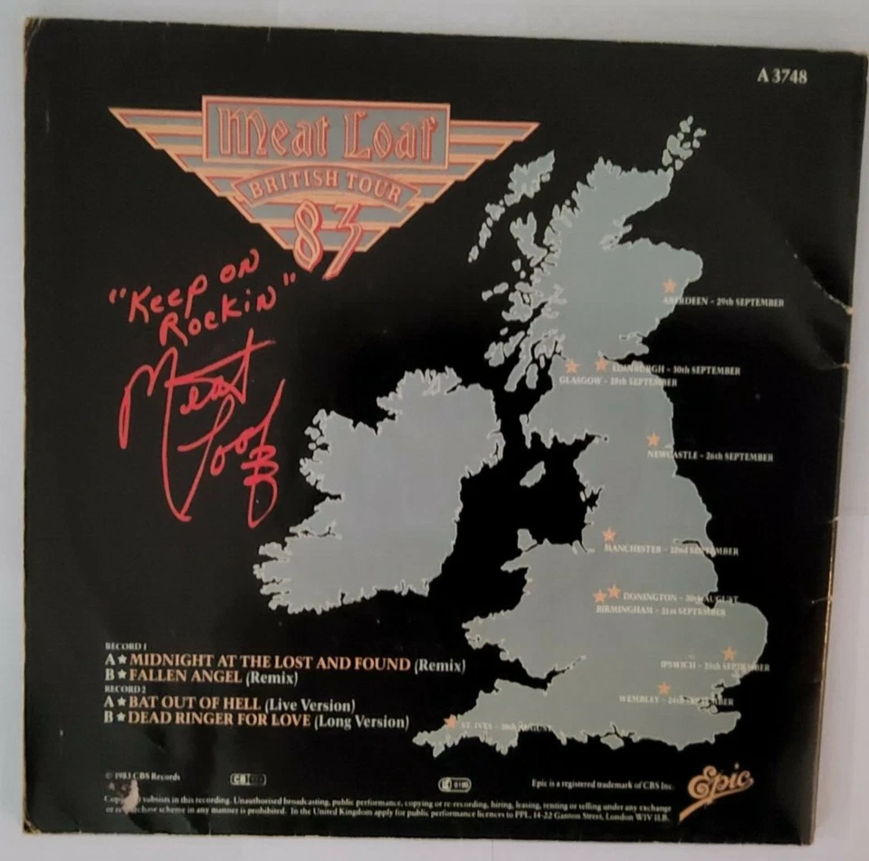 Meat Loaf Midnight at the Lost and Found 2 x 7" vinyl Gatefold P/S vinyl record - Image 4 of 4