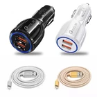 Fast Car Charger USB 2 Port Car Adapter+Cable For iPhone 11/11 Pro/XS/XR/XS Max