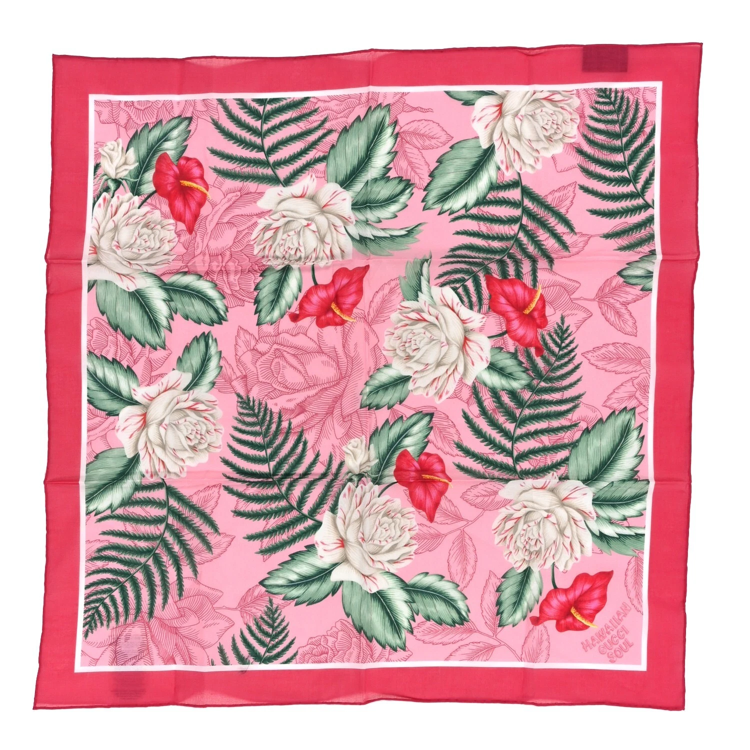 AUTHENTIQUE Châle carré de rêve pour femme GUCCI voile coton éclairé 35