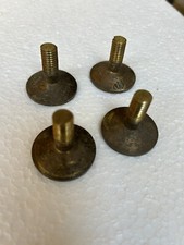 LOTTO  4 PIEDINI  OTTONE 50s PER POLTRONE SEDIE TAVOLINI CARRELLI OLD BRASS FEET