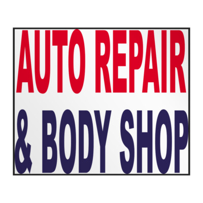 Decal Stickers Auto Repair & Body Shop Red Blue Auto Car Repair Shop Vinyl