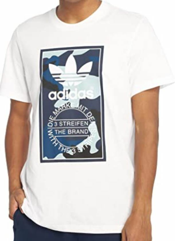 NEW MEN'S ADIDAS ORIGINALS CAMO TONGUE LABEL TREFOIL TEE SHIRT