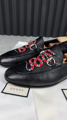 GUCCI Horsebit Jordaan Snake Collapsible Loafer Black 8.5 G or 9