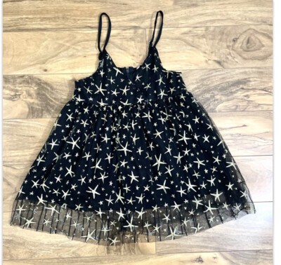 PatPat Little Girl Dress with Gold Star Shimmer