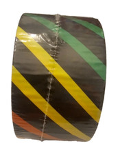 NEW Black Rainbow Stripes Duck Duct Tape 1 Roll 2" x 15yd Fashion Crafts