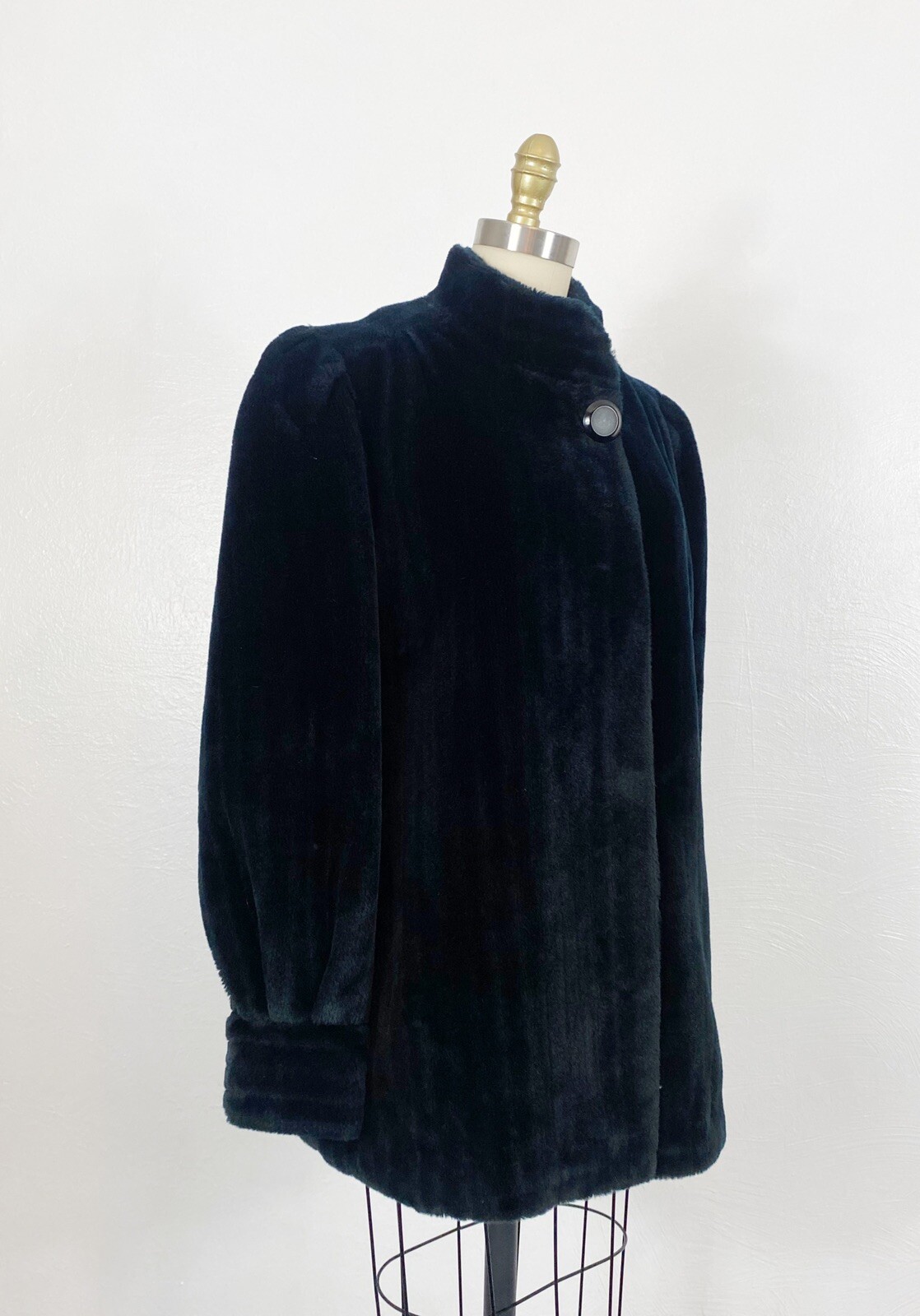 1970s Faux Fur Coat - 1970s Black Fur Coat - 1970… - image 4