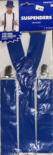 BLUE SUSPENDERS CLOWN HOBO FARMER HALLOWEEN COSTUME ACCESSORY OSFM
