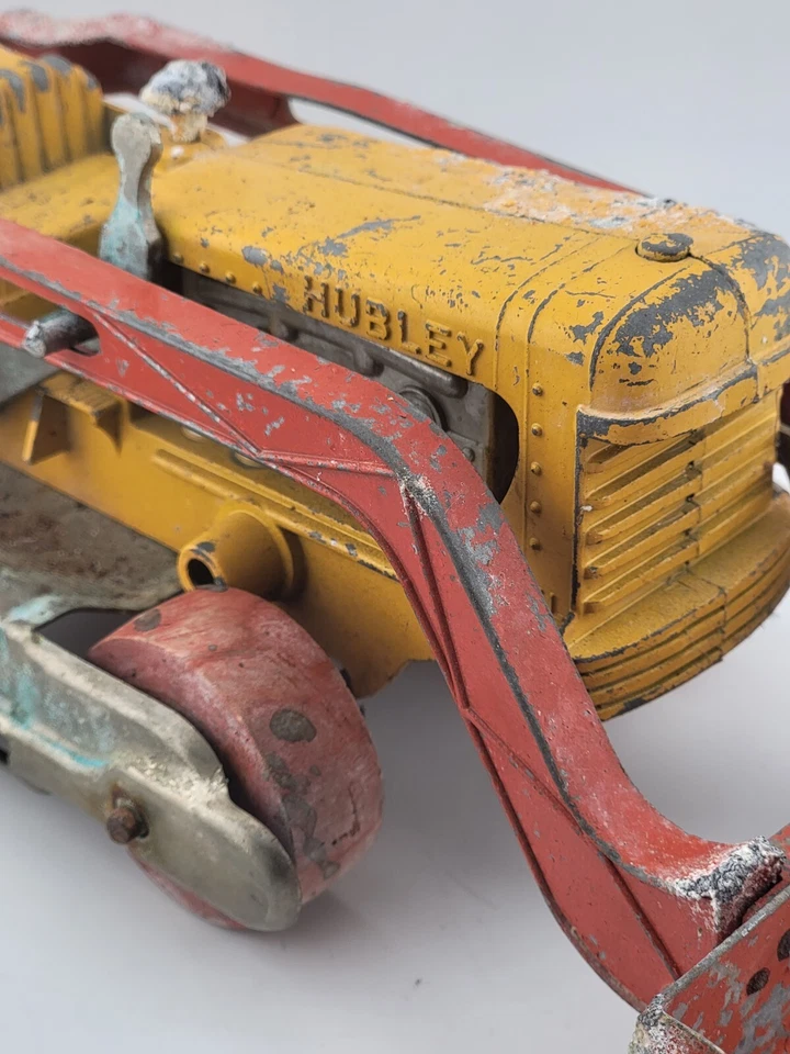 ESCAVADEIRA DE BRINQUEDO VINTAGE HUBLEY DIESEL VINTAGE FUNDIDO VERMELHO/LARANJA ENML - Imagem 4 de 4