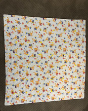 Vintage 1960's Handmade Giraffes and children Baby Quilt Blanket 41"X 42"