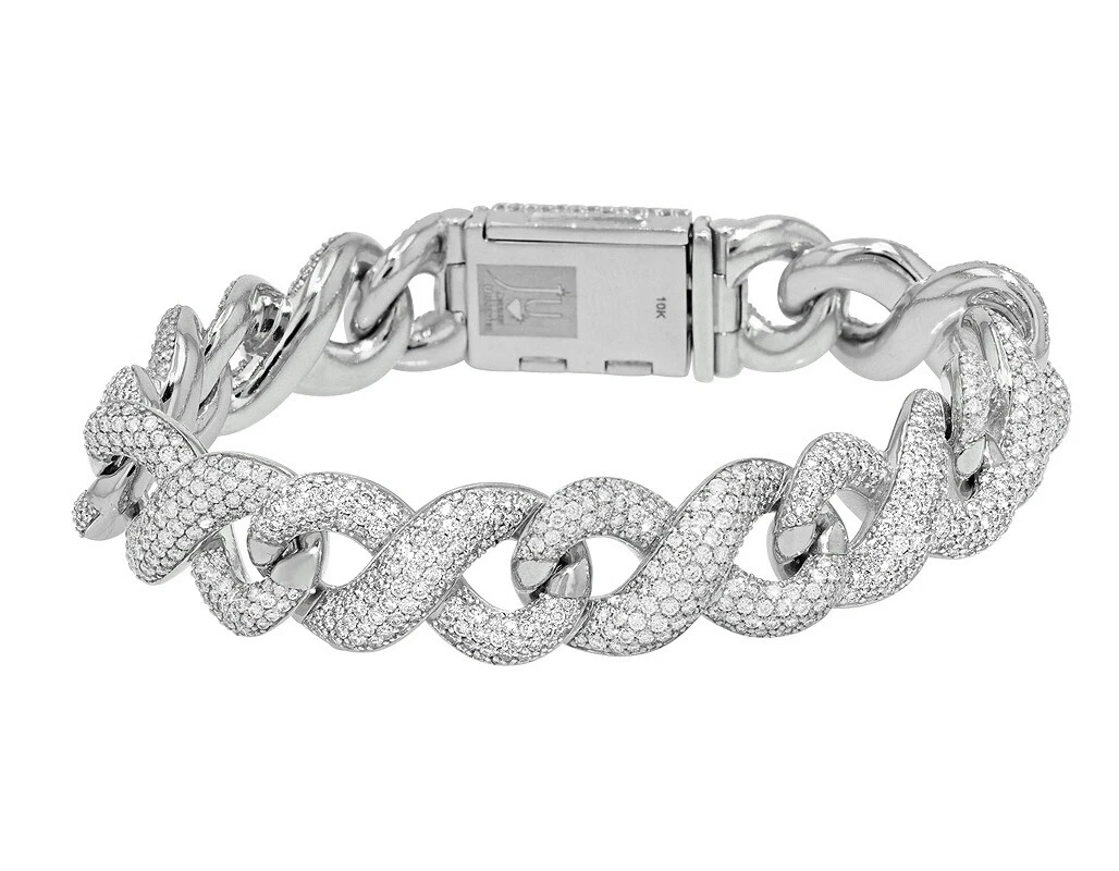 Mens white gold tennis bracelet sale