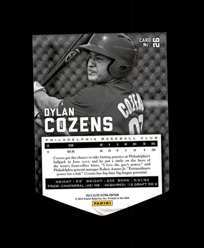 2012 Elite Extra Edition Status #26 Dylan Cozens 100 (ref 163945) - Image 2 of 2